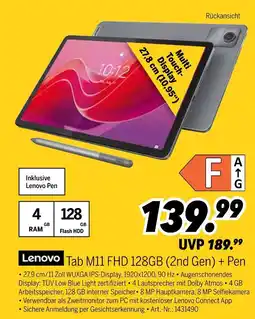MEDIMAX Lenovo tab m11 fhd 128gb (2nd gen) + pen Angebot