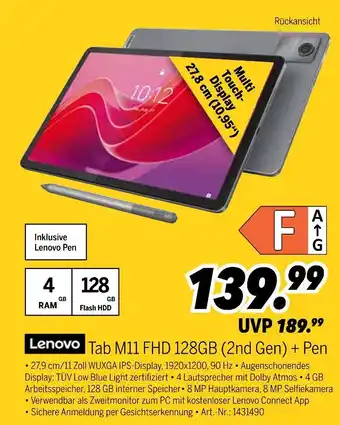 MEDIMAX Lenovo tab m11 fhd 128gb (2nd gen) + pen Angebot