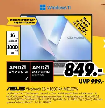 MEDIMAX Asus vivobook 16 m1607ka-mb107w Angebot