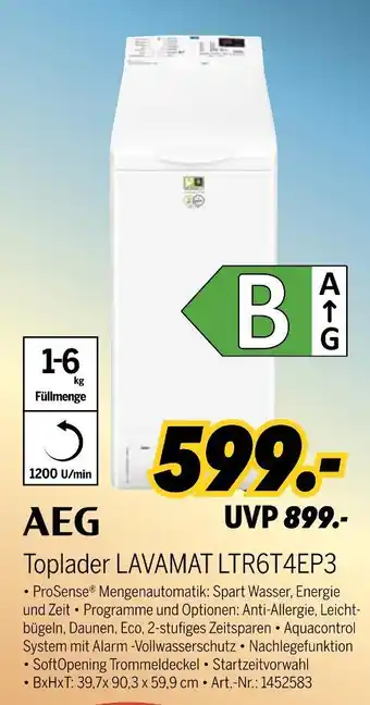 MEDIMAX Aeg toplader lavamat ltr6t4ep3 Angebot