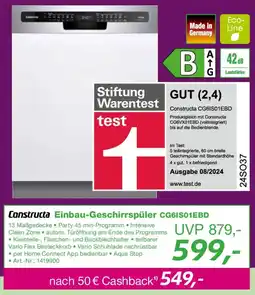 EP Constructa Einbau-Geschirrspüler CG61S01EBD Angebot
