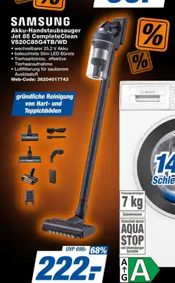 Expert Samsung akku-handstaubsauger jet 85 completeclean vs20c85g4tb/wd Angebot