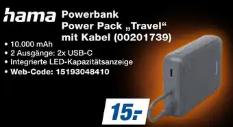 Expert Hama powerbank power pack travel mit kabel Angebot