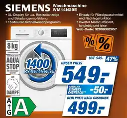 Expert Siemens waschmaschine wm14n29e Angebot