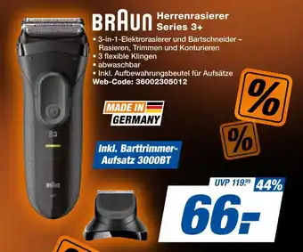 Expert Braun herrerasierer series 3+ Angebot