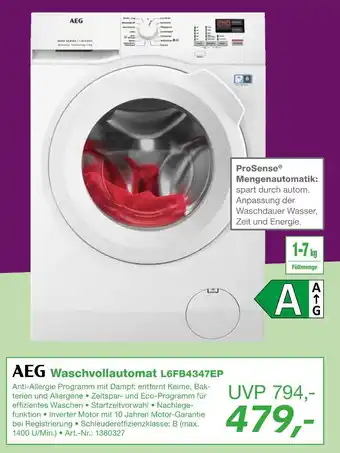 EP Aeg waschvollautomat l6fb4347ep Angebot