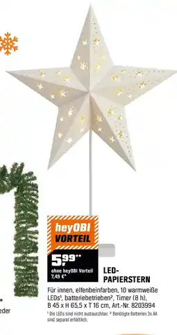 OBI LED-PAPIERSTERN Angebot