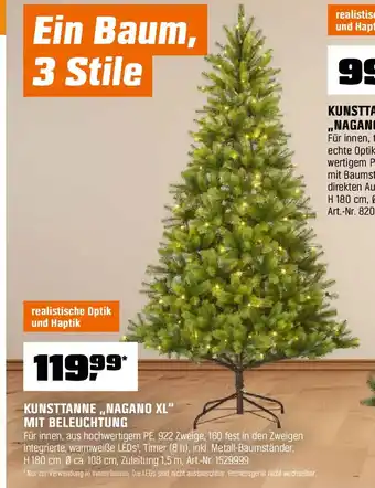 OBI KUNSTTANNE,,NAGANO XL" MIT BELEUCHTUNG Angebot