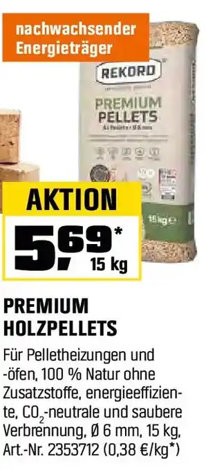 OBI REKORD PREMIUM HOLZPELLETS Angebot