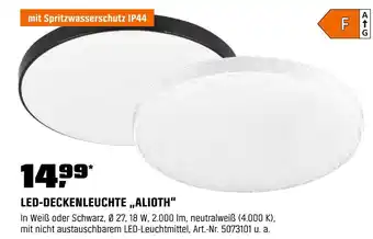 OBI Led-deckenleuchte alioth weiß oder schwarz Angebot