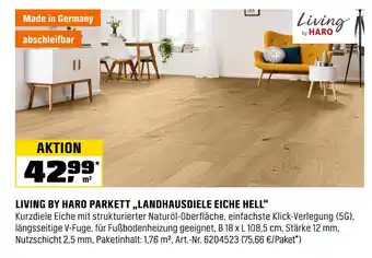 OBI Living by haro parkett „landhausdiele eiche hell“ Angebot