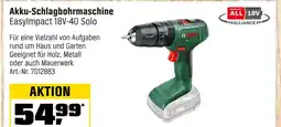 OBI Bosch akku-schlagbohrmaschine easyimpact 18v-40 solo Angebot