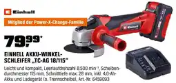 OBI EINHELL AKKU-WINKEL- SCHLEIFER,,TC-AG 18/115" Angebot