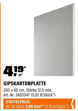 OBI Gipskartonplatte Angebot