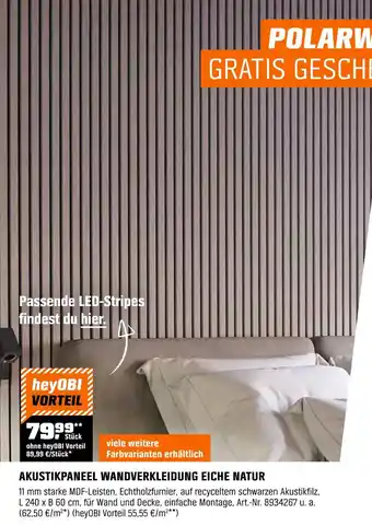 OBI Akustikpaneel wandverkleidung eiche natur Angebot