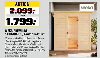 OBI Weka premium-saunahaus kaapi 1 natur Angebot