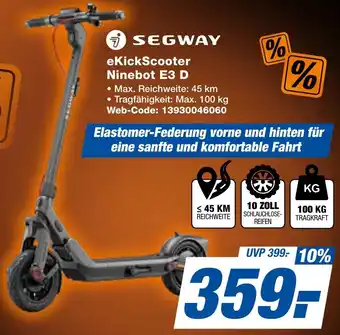 expert Techno Land SEGWAY eKickScooter Ninebot E3 D Angebot
