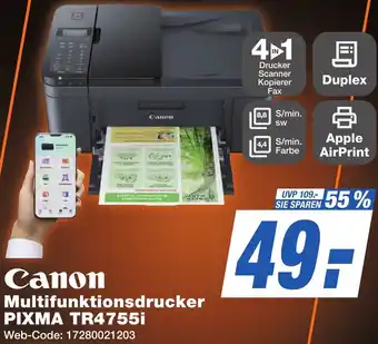 K+B Expert Canon Multifunktionsdrucker PIXMA TR4755i Angebot