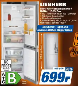 expert Techno Land LIEBHERR Kühl-Gefrierkombination KGNsf 1863 Bex Angebot