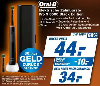 expert Techno Land Oral-B Elektrische Zahnbürste Pro 3 3500 Black Edition Angebot