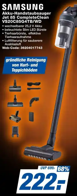 expert Techno Land SAMSUNG Akku-Handstaubsauger Jet 85 CompleteClean VS20C85G4TB/WD Angebot