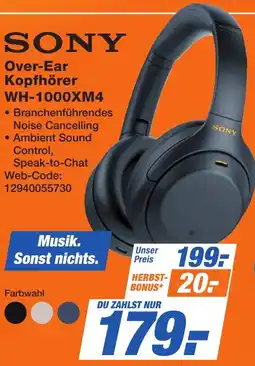 K+B Expert SONY Over-Ear Kopfhörer WH-1000XM4 Angebot