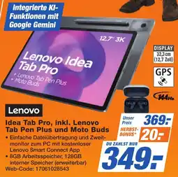 K+B Expert Lenovo Idea Tab Pro, inkl. Lenovo Tab Pen Plus und Moto Buds Angebot