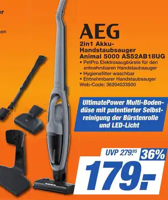 K+B Expert AEG 2in1 Akku Handstaubsauger Animal 5000 AS52AB18UG Angebot