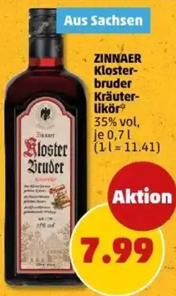 PENNY ZINNAER Klosterbruder Kräuterlikör Angebot