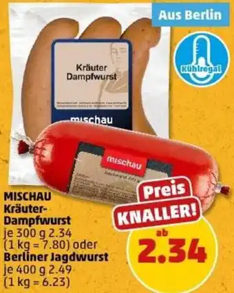 PENNY MISCHAU Kräuter Dampfwurst oder Berliner Jagdwurst Angebot