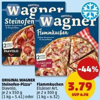PENNY ORIGINAL WAGNER Steinofen-Pizza oder Flammkuchen Angebot