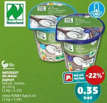 PENNY NATURGUT Bio Naturjoghurt Angebot