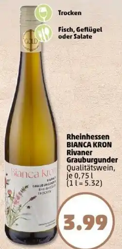 PENNY Rheinhessen BIANCA KRON Rivaner Grauburgunder Angebot