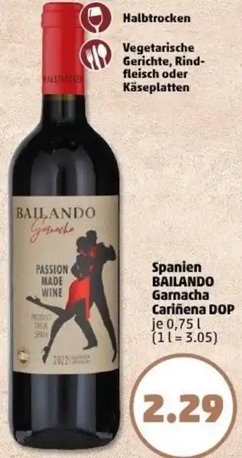 PENNY Spanien BAILANDO Garnacha Cariñena DOP Angebot