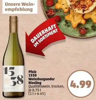PENNY Pfalz 1538 Weissburgunder Riesling Angebot