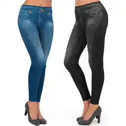 Netto Marken-Discount SLIMmaxx Jeans-Leggings 2er-Set schwarz/blau versch. Größen Angebot