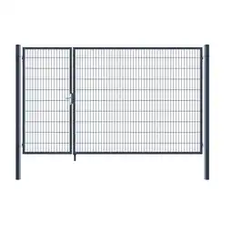 Netto Marken-Discount Home Deluxe Doppelflügel Gartentor anthrazit - 200 x 350 cm Angebot