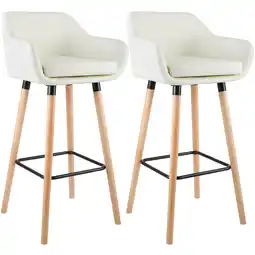 Netto Marken-Discount CLP 2er Set Barhocker Grant Mit Kunstlederbezug I 2 x Thekenhocker Mit Holzgestell Und Lehne Angebot