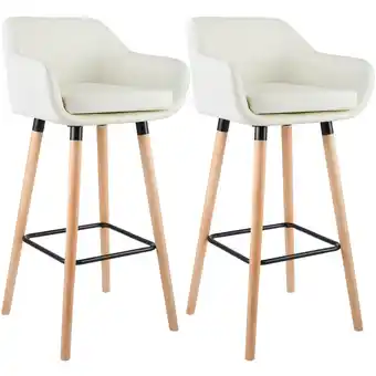 Netto Marken-Discount CLP 2er Set Barhocker Grant Mit Kunstlederbezug I 2 x Thekenhocker Mit Holzgestell Und Lehne Angebot