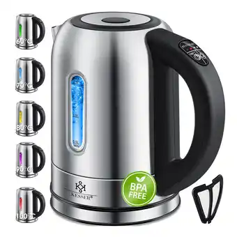 Netto Marken-Discount KESSER 1,7 Liter Edelstahl Wasserkocher 2200W Temperaturwahl Warmhaltefunktion Angebot