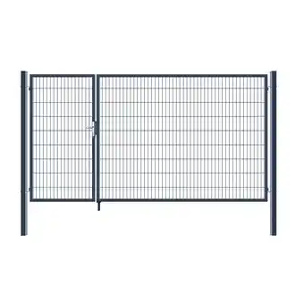 Netto Marken-Discount HomeDeluxe Doppelflügel Gartentor anthrazit - 180 x 350 cm Angebot