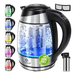 Netto Marken-Discount KESSER 1,8L Edelstahl Wasserkocher 2200W Glaswasserkocher Warmhaltefunktion Angebot