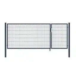 Netto Marken-Discount Home Deluxe Doppelflügel Gartentor anthrazit 140 x 350 cm Angebot