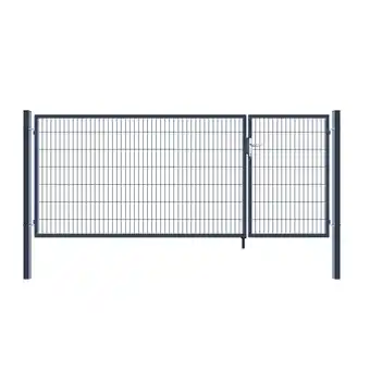 Netto Marken-Discount Home Deluxe Doppelflügel Gartentor anthrazit 140 x 350 cm Angebot