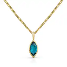 Netto Marken-Discount Orolino Halskette Gold 585 mit Blautopas (beh.) London blue 42/45cm lang Angebot