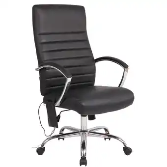 Netto Marken-Discount TPFLiving Bürostuhl Vallon Kunstleder mit Massagefunktion Grau Angebot