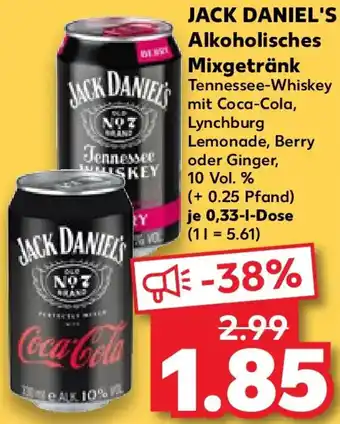 Kaufland JACK DANIEL'S Alkoholisches Mixgetränk Angebot