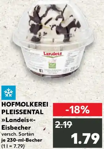 Kaufland HOFMOLKEREI PLEISSENTAL Landeis Eisbecher Angebot