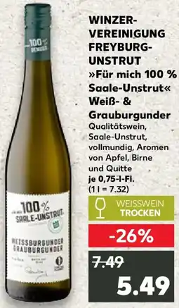 Kaufland WINZERVEREINIGUNG FREYBURG UNSTRUT Für mich 100 % Saale-Unstrut Weiß- & Grauburgunder Angebot