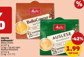 PENNY MELITTA Kaffeepads Angebot